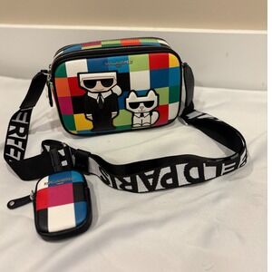 Karl Lagerfeld‎ Paris Multicolor Crossbody Bag with Cardholder NWOT